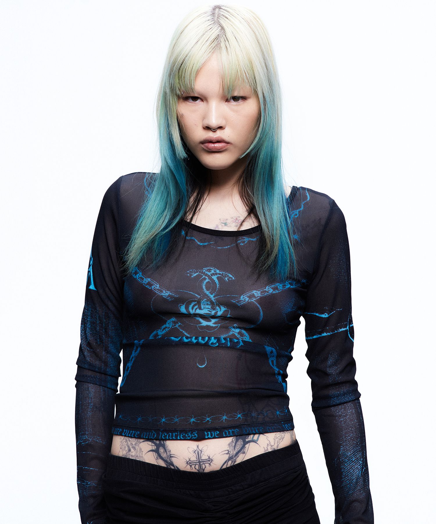 ● 2000Archives ● YEAR OF SNAKE TATTOO MESH TOP MUSINSA | 2000ARCHIVES YEAR OF SNAKE TATTOO MESH TOP (BLACK)