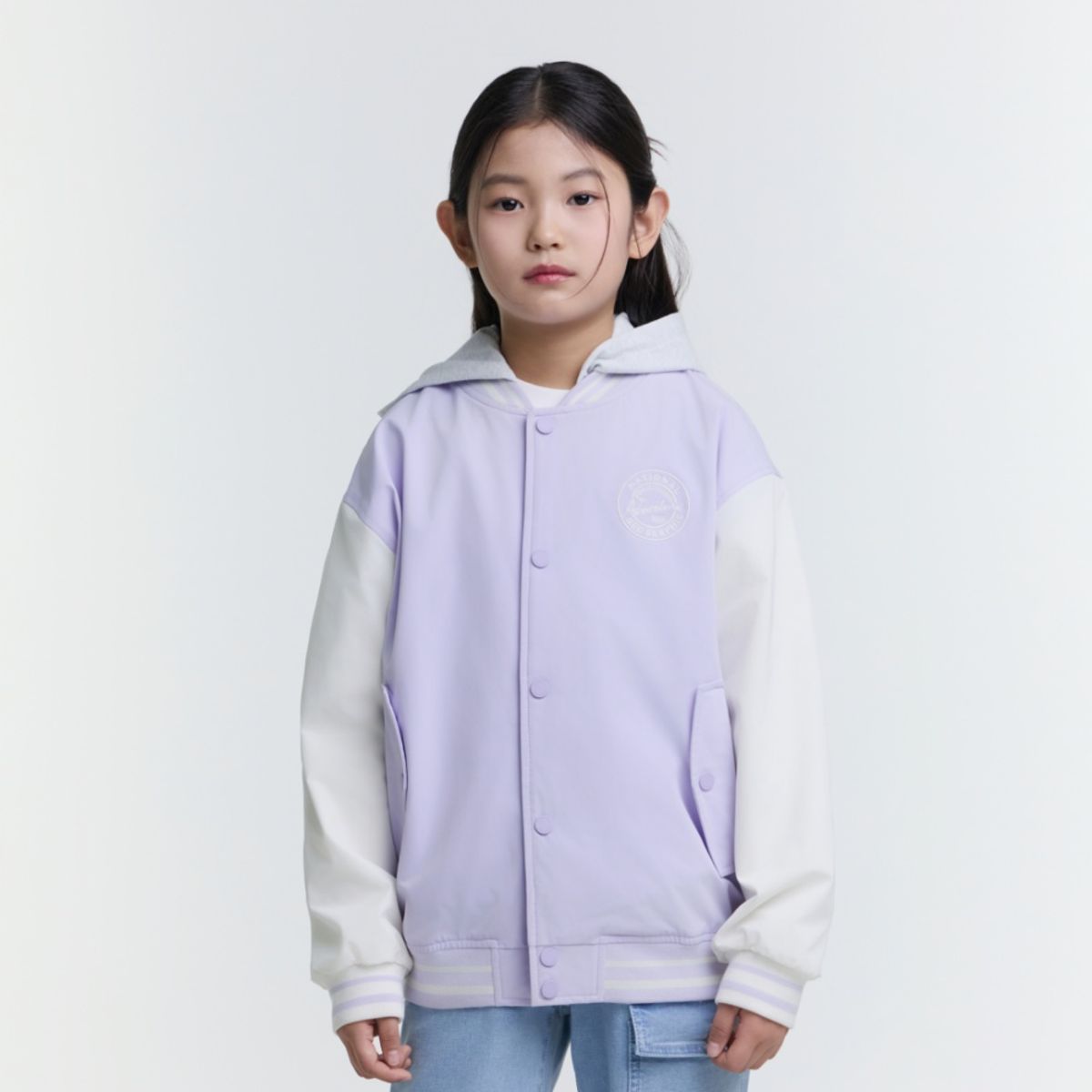 내셔널지오그래픽 키즈(NATIONAL GEOGRAPHIC KIDS) K251UJP930 우븐 베이스볼 점퍼 LAVENDER