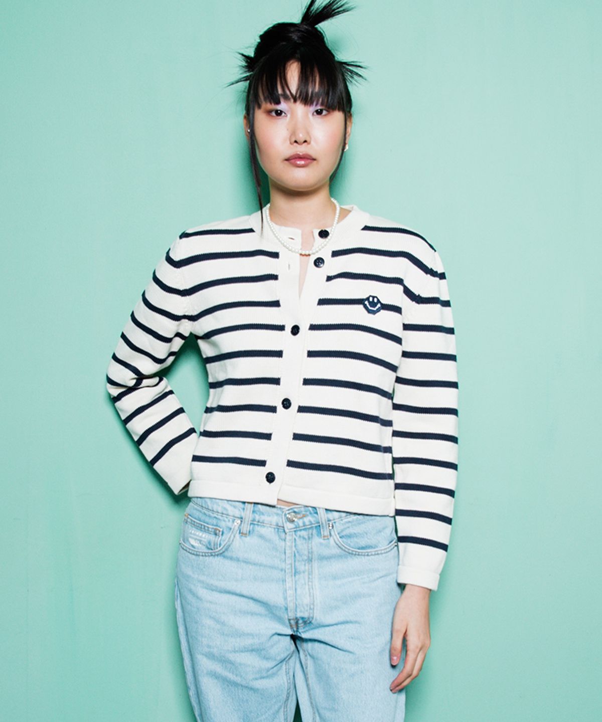 조슈아샌더스(JOSHUA SANDERS) (W) 마린 픽셀 가디건 블루 MARINE PIXEL CARDIGAN BLUE