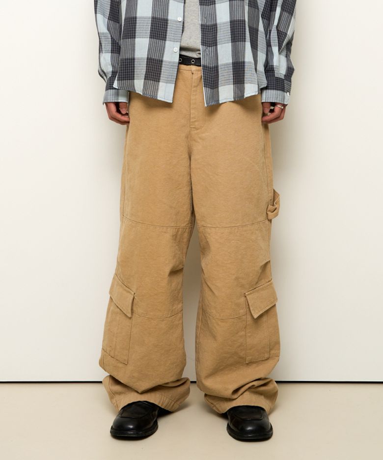 Oblique Pocket Wide Cargo Pants