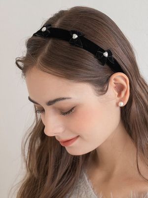 러브 펄 리본 헤어밴드