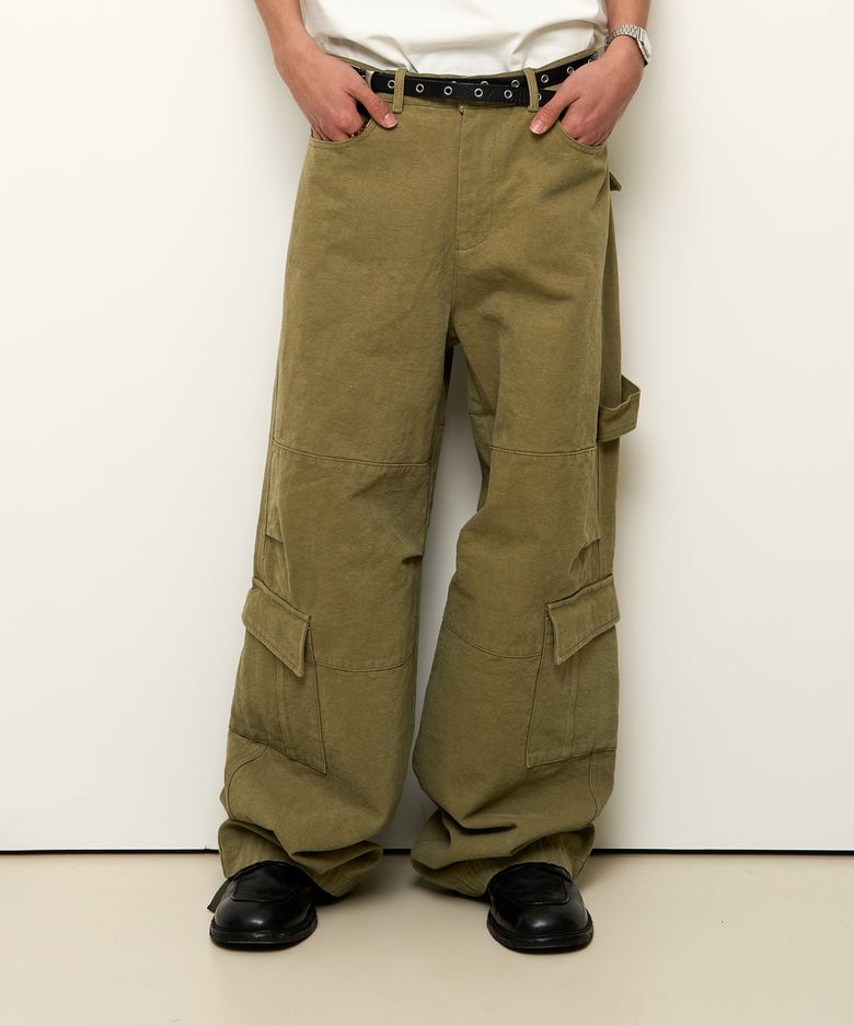 Oblique Pocket Wide Cargo Pants