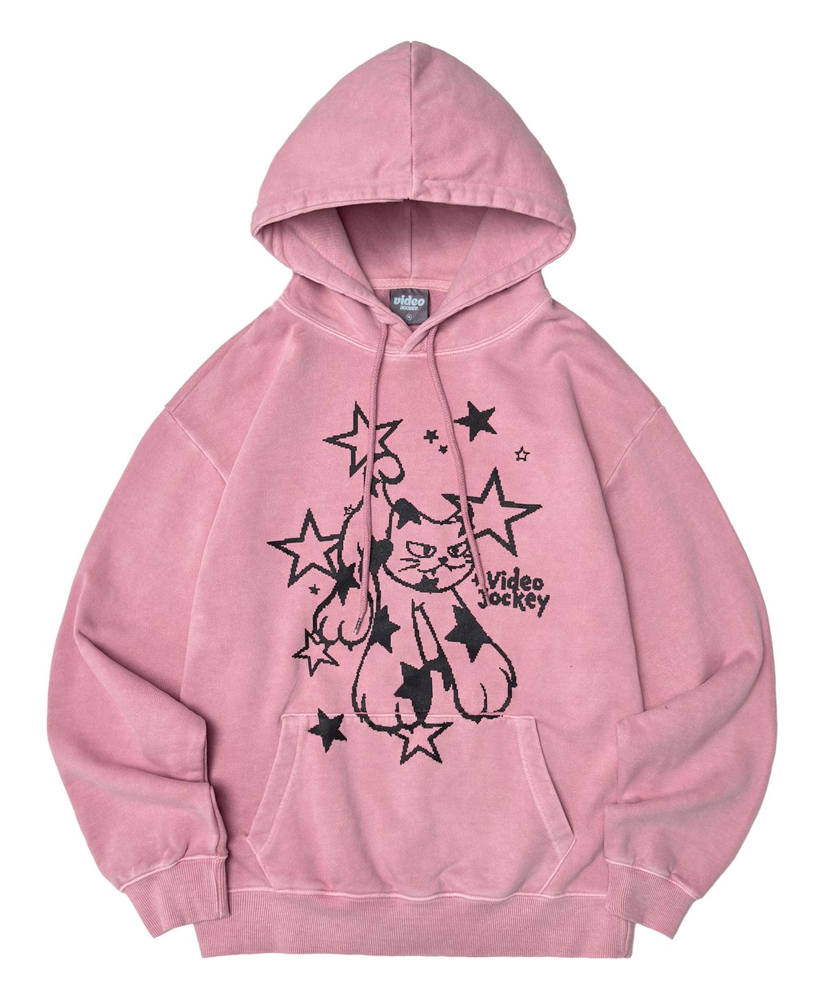 비디오자키(VIDEO JOCKEY) 피그먼트 스타 고양이 후디 [핑크]