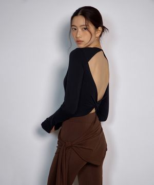 Twist long sleeve (Dark black)