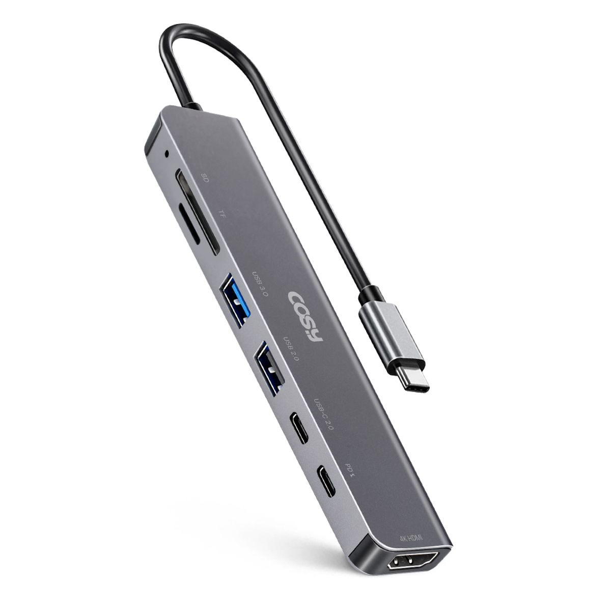 코시(COSY) 디키 C타입 7in1 멀티허브(HDMI, SD, TF, USB 3.0/2.0, PD) MH5103UHC