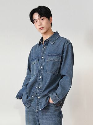 남성) 긴팔 데님 셔켓_PHF2WC1049