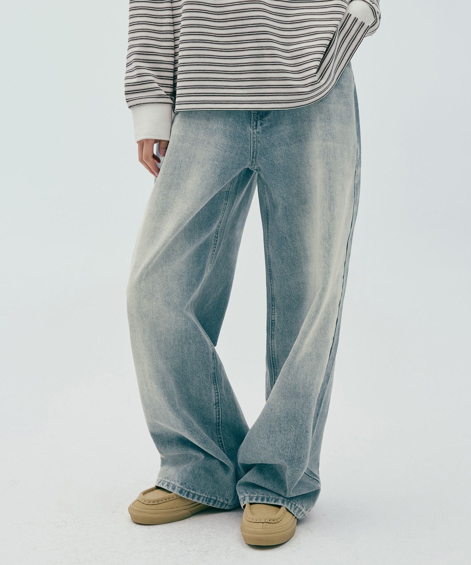 ボトムスその他 codegraphy Wide fit denim washed pants Washed blue MUSINSA公式 | Codegraphy Wide fit denim washed pants_washed blue