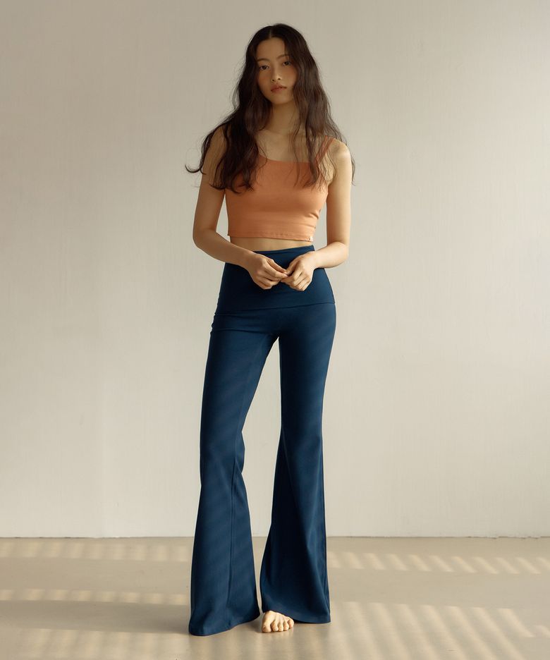 High Waist Bootcut Pants (Deep sea)