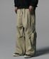 Twill Cotton Incision Cargo Pants - Beige