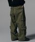 Twill Cotton Incision Cargo Pants - Khaki