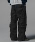 Twill Cotton Incision Cargo Pants - Charcoal