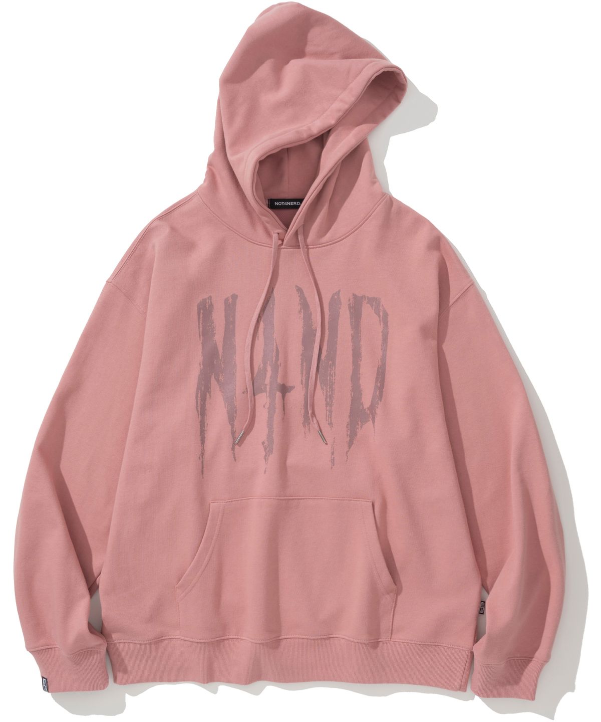 낫포너드(NOT4NERD) N4ND Drip Logo Pullover Hood - Light Pink