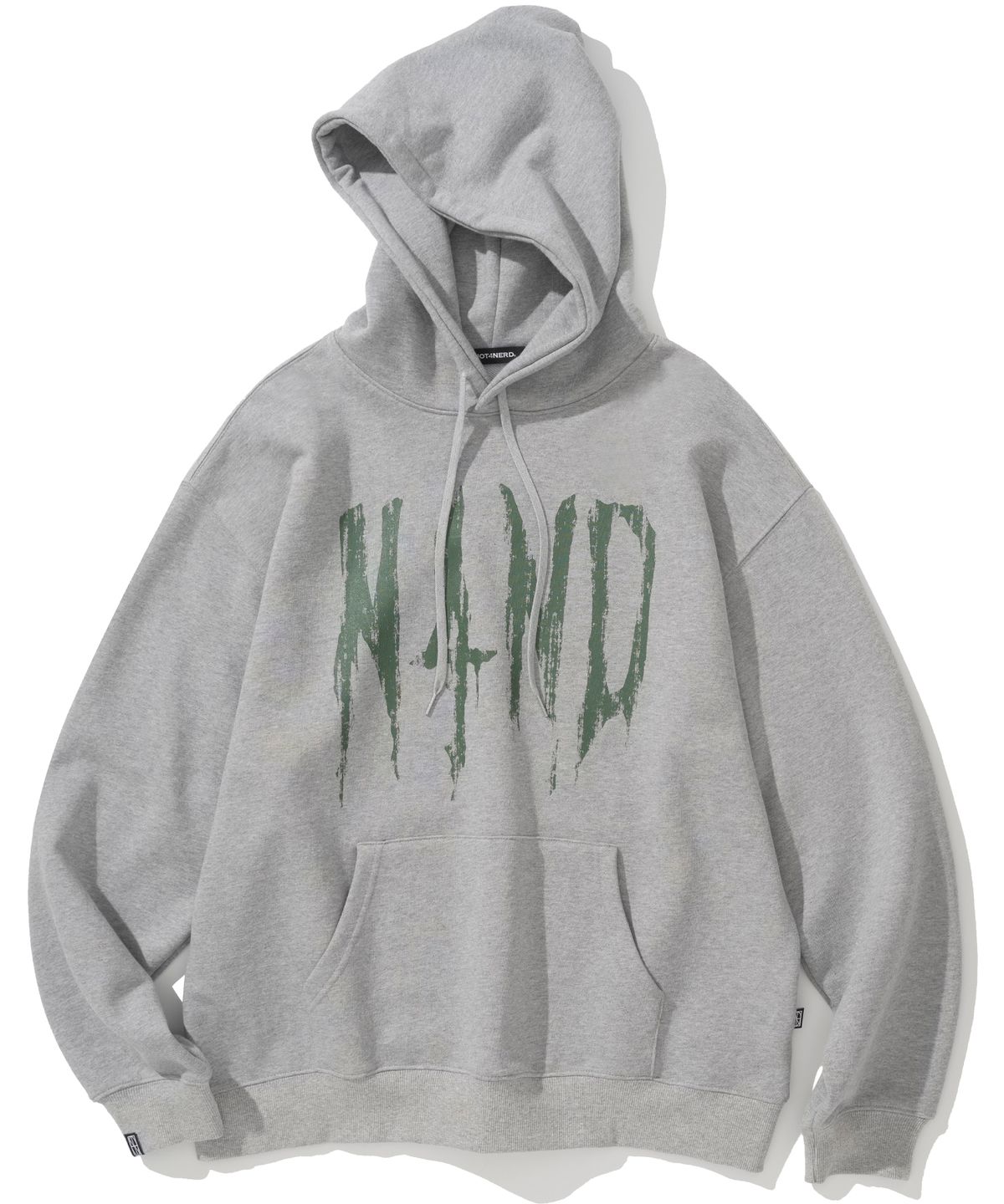 낫포너드(NOT4NERD) N4ND Drip Logo Pullover Hood - Grey