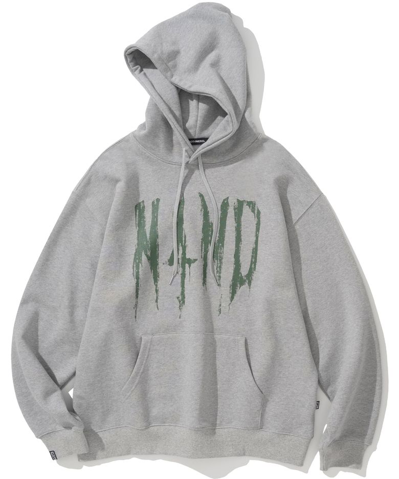 N4ND Drip Logo Pullover Hood - Grey