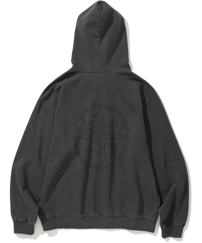 Rune Logo Pullover Hood - Charcoal