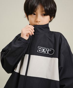 로고 벤몬 윈드브레이커 자켓_다크 네이비