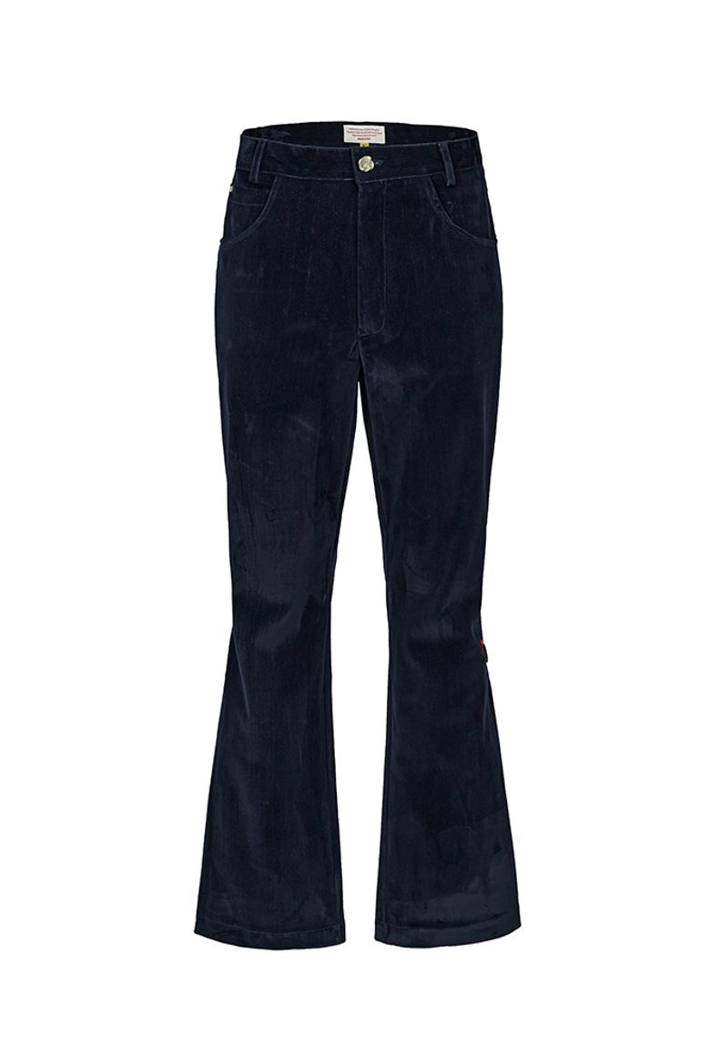 Velvet Denim Flared-fit Pants(NAVY)