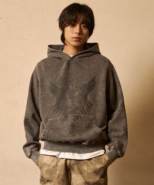 Marble Sulfur Washed San Chris Hoodie Gray