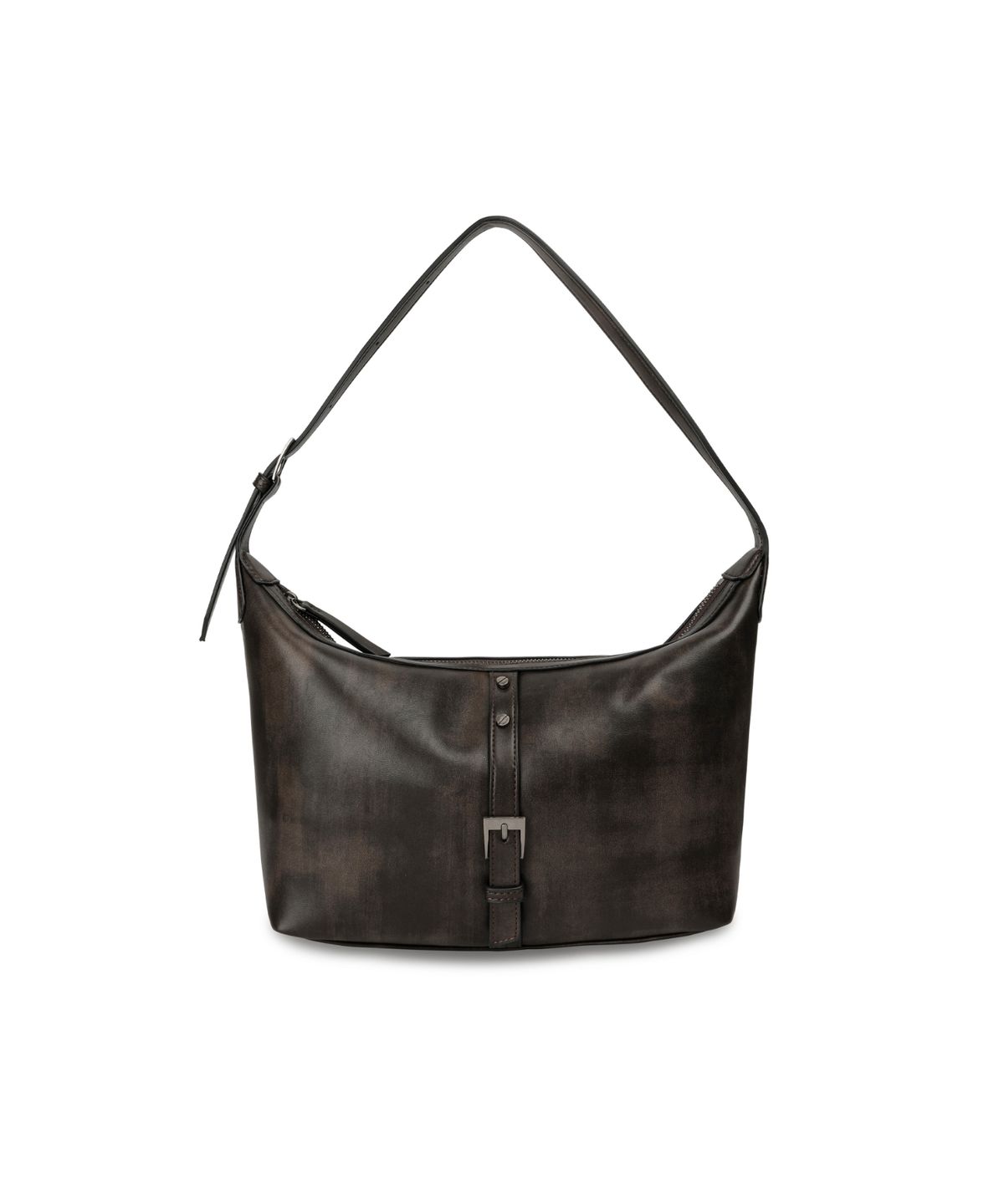 레더리(LEATHERY) 빈티지 벨티드 숄더백 [WASHED D.BR]