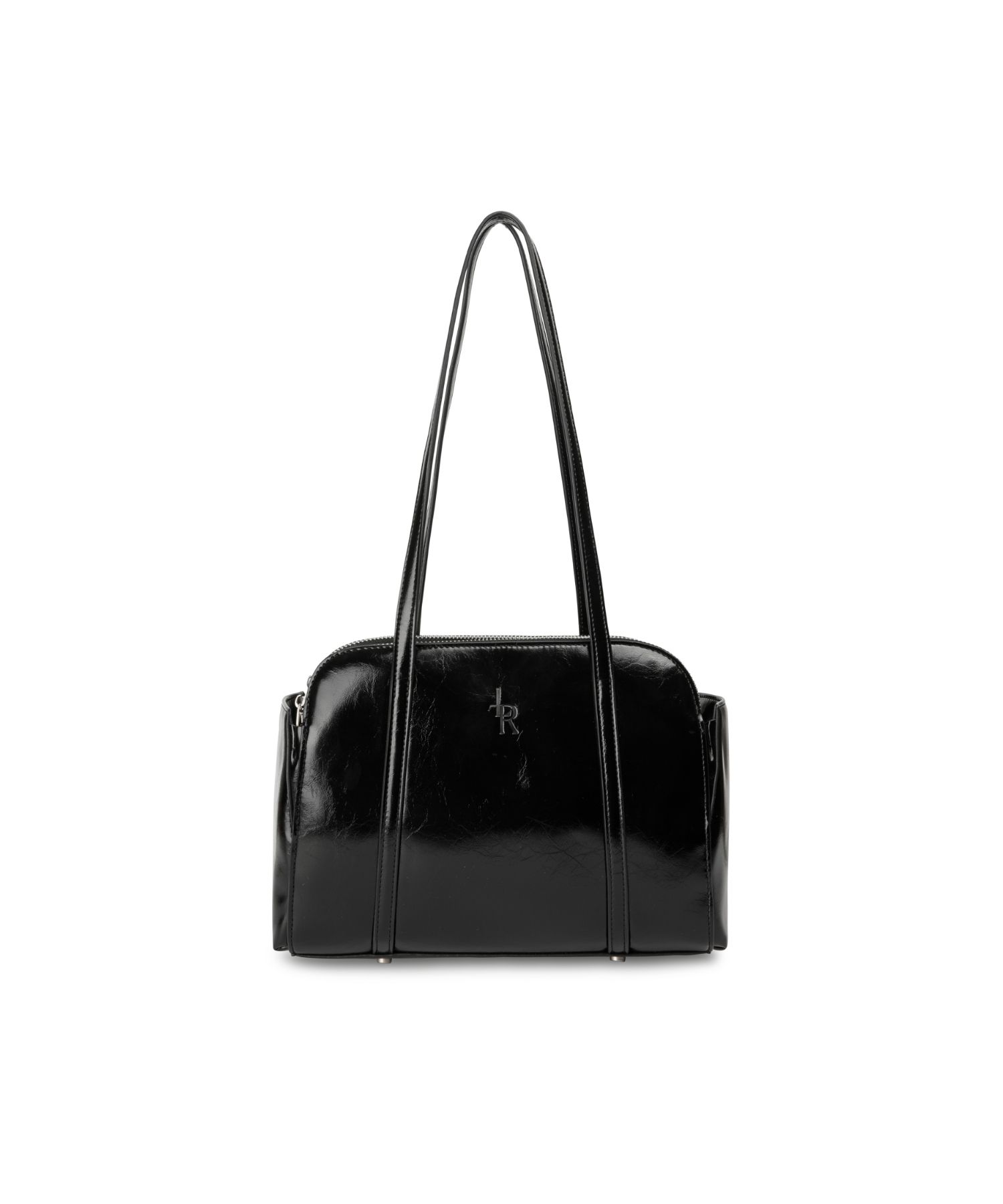 韓国ファッション[LEATHERY] RETRO WRINKLE ENAMEL SHOULDER BAG MUSINSA | LEATHERY Retro Wrinkle Enamel Shoulder Bag [BLACK]