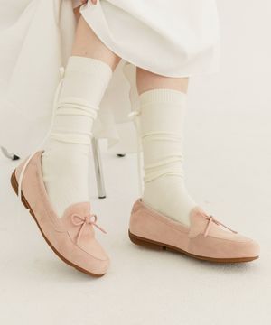 양가죽 스웨이드 리본 로퍼 EBAL157130