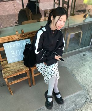 유니 듀스 루즈핏 자켓 - 블랙 QR123JJK22