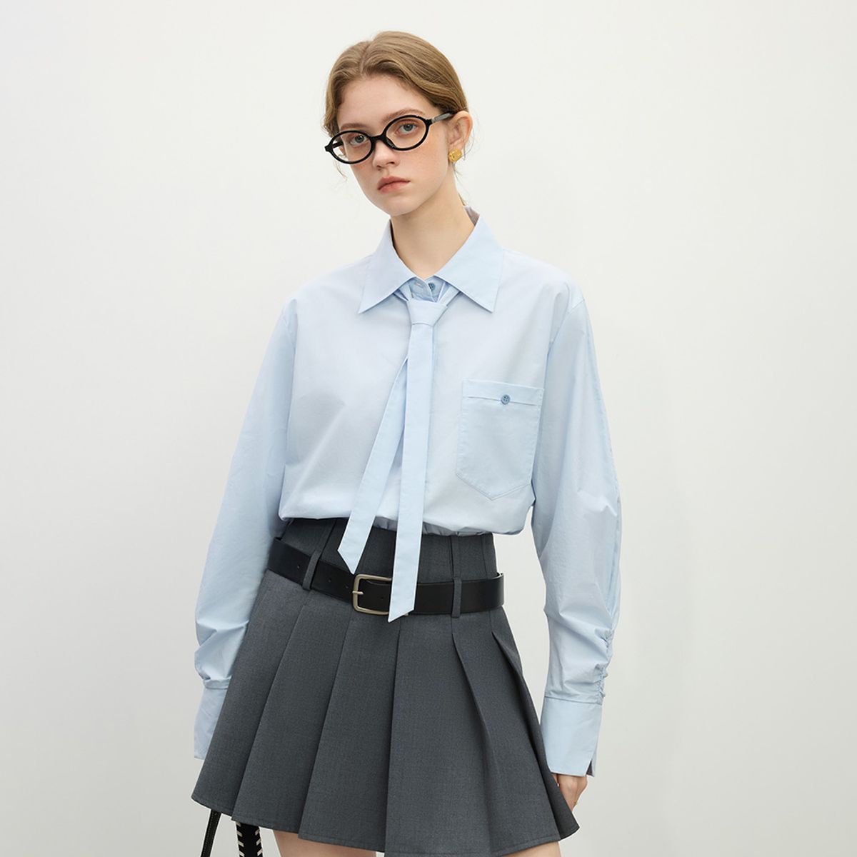 웬스데이딜라잇(WEDNESDAY DELIGHT) WD_Cotton tie set shirt_2color