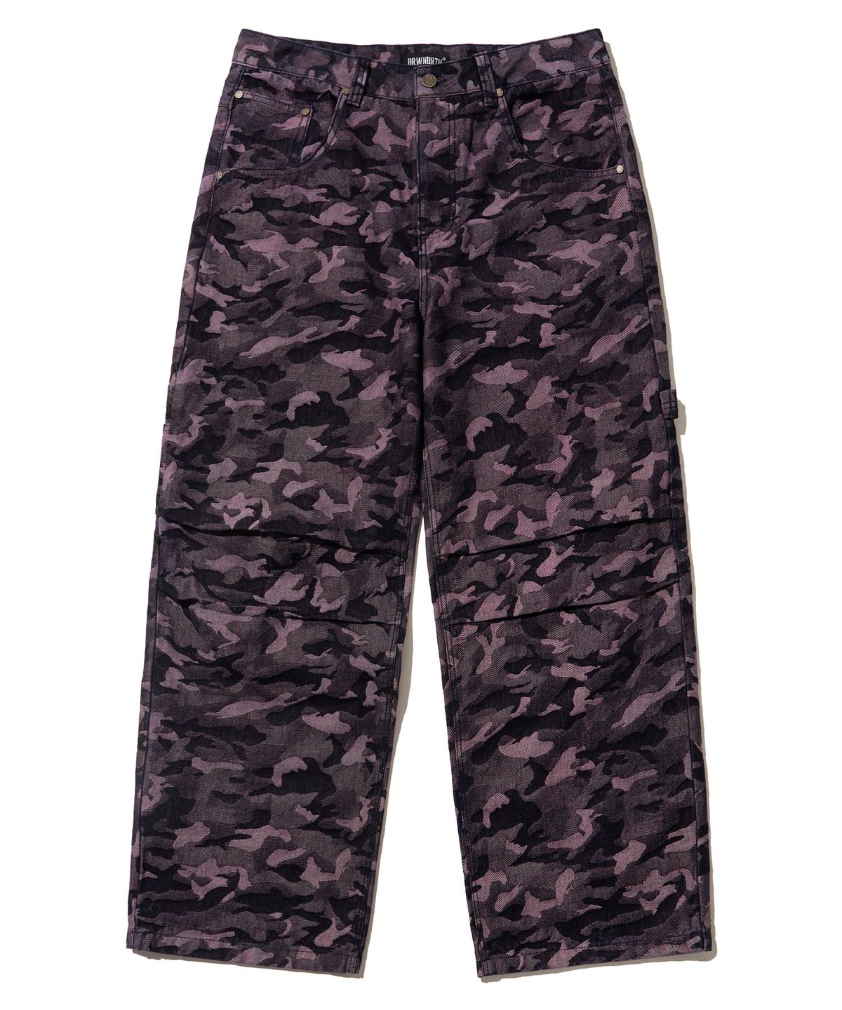 브라운브레스(BROWNBREATH) CAMO BIG POCKET DENIM PANTS - BURGUNDY
