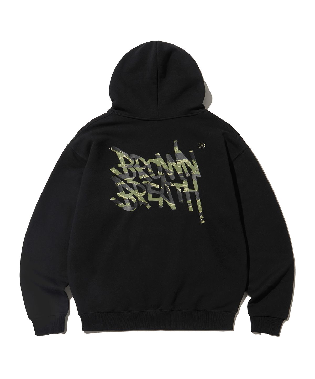 브라운브레스(BROWNBREATH) TIGER CAMO TAG HOODIE - BLACK