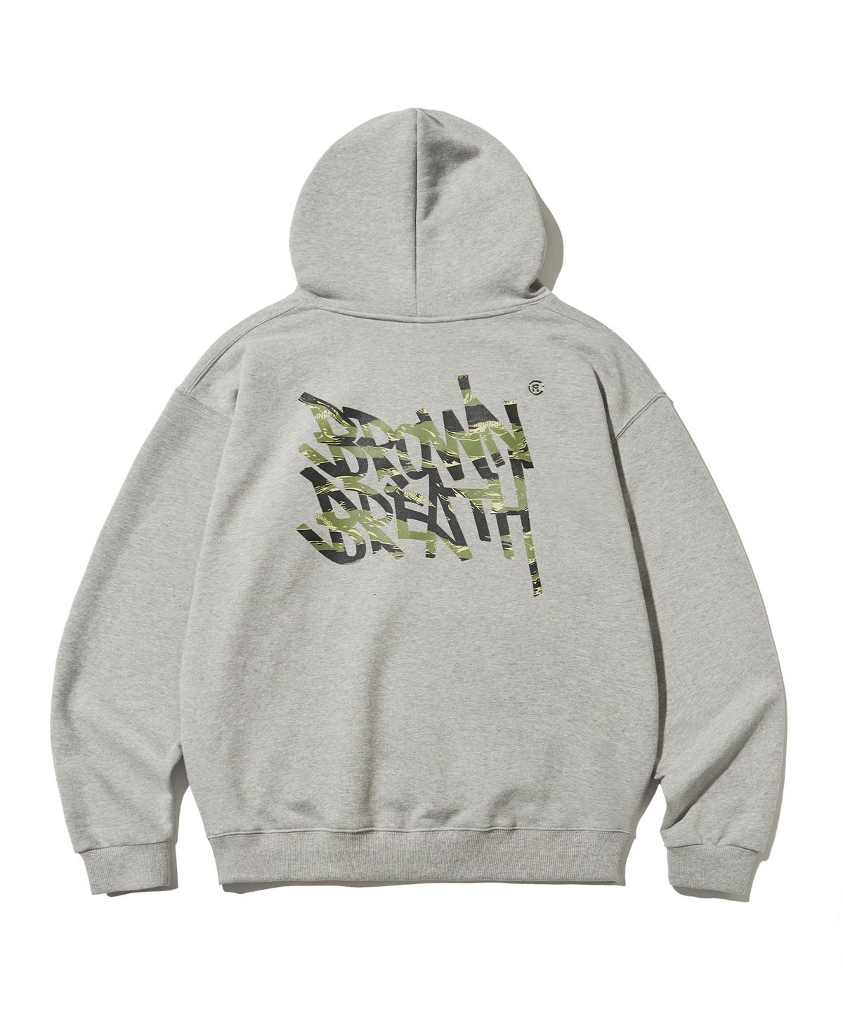 브라운브레스(BROWNBREATH) TIGER CAMO TAG HOODIE - MELANGE GREY