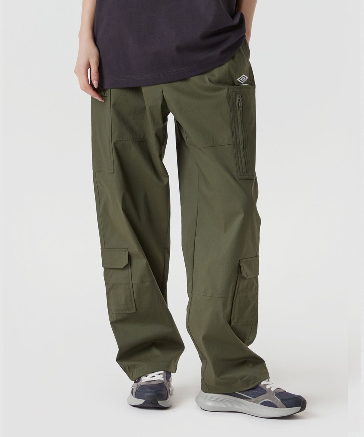 엄브로(UMBRO) 캐주얼 스판 카고 스트레이트 팬츠 카키(UQ123CPT25)