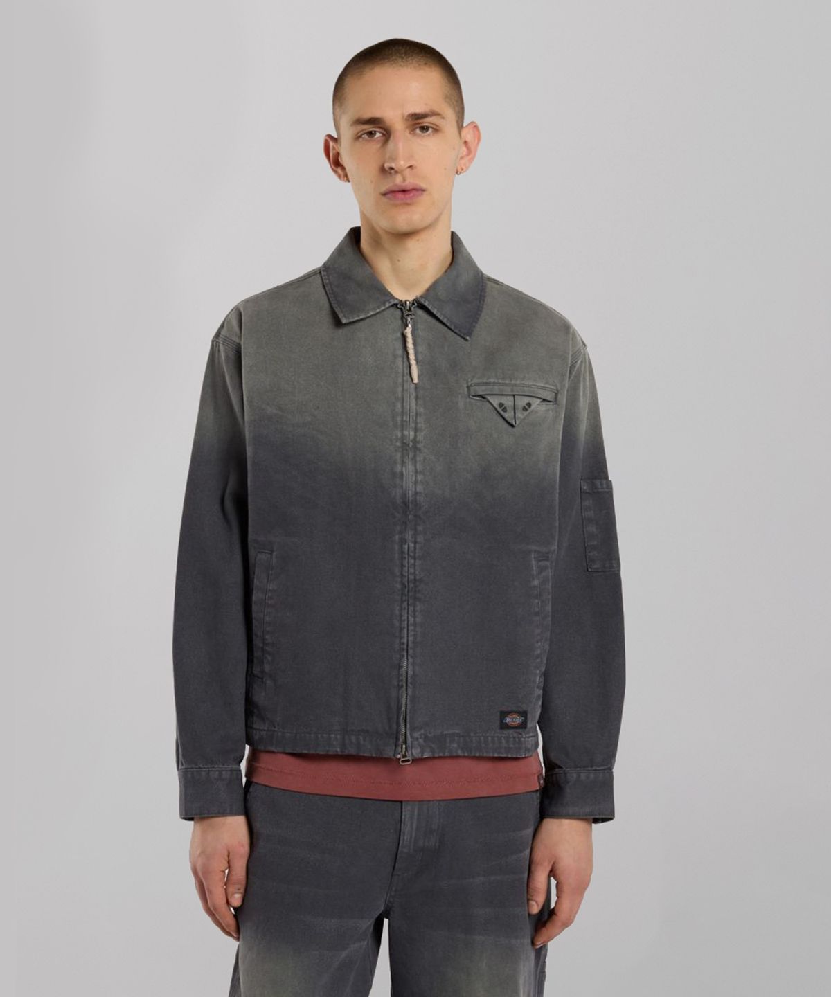 디키즈(DICKIES) 워시드 스네이크 아이젠하워 재킷 Black
