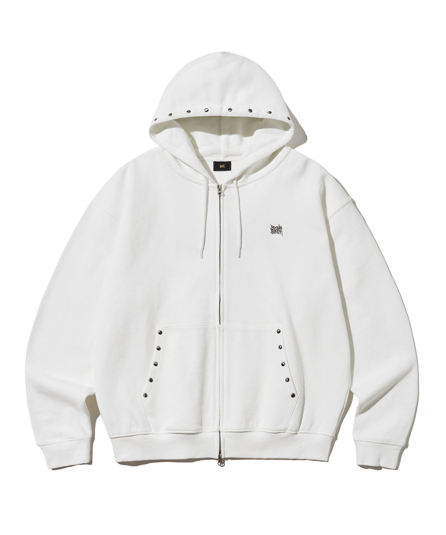 ★BROWNBREATH★ MERGE BB STUD HOOD ZIP UP IVORY MUSINSA | BROWNBREATH MERGE BB STUD HOOD ZIP UP - IVORY