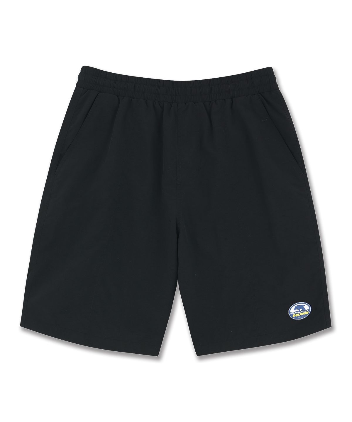 돌핀웨이브어패럴(DOLPHIN WAVE APPAREL) 돌핀 실리콘와펜 루즈핏 타슬란 반바지 블랙