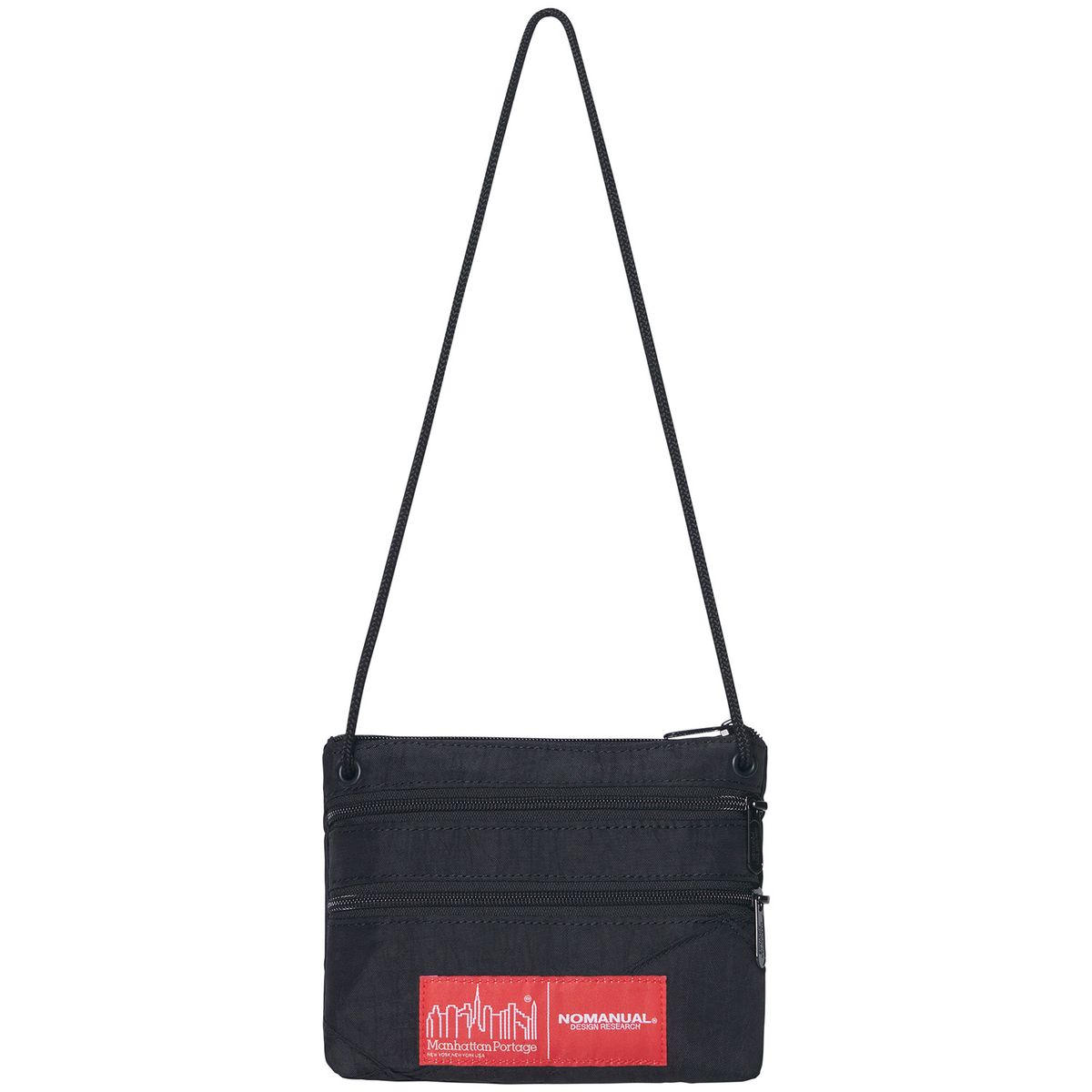 노매뉴얼(NOMANUAL) NM X MP TRIPPLE ZIPPER SACOCHE BAG - WASHED BLACK