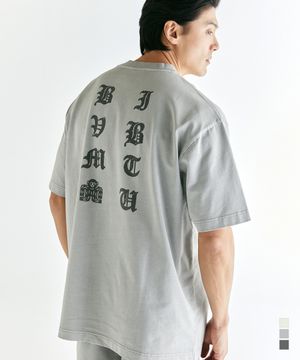 [빅사이즈]스템프 가먼트다잉 티셔츠