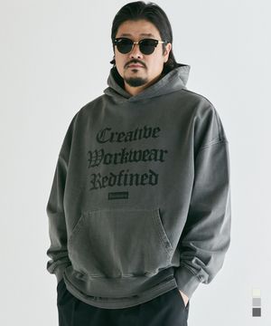 [빅사이즈]스템프 가먼트다잉 오버핏 후디