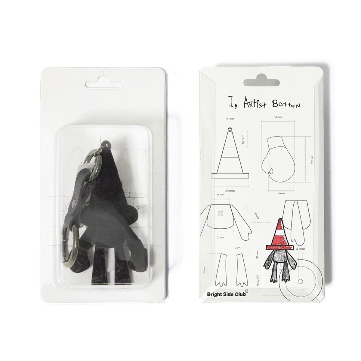 홀리선(HORLISUN) 25 B.S.C Artist Botton Boxer Keyring All Black
