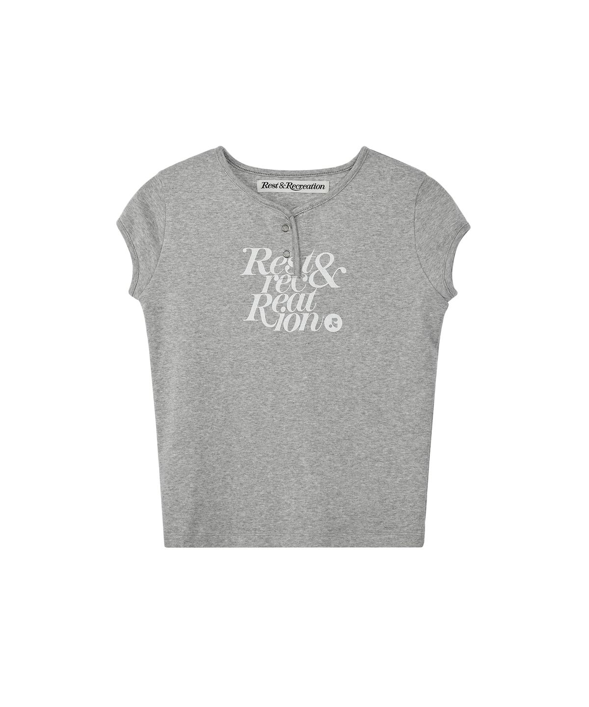 레스트앤레크레이션(REST&RECREATION) CAP SLEEVE T-SHIRT - GREY