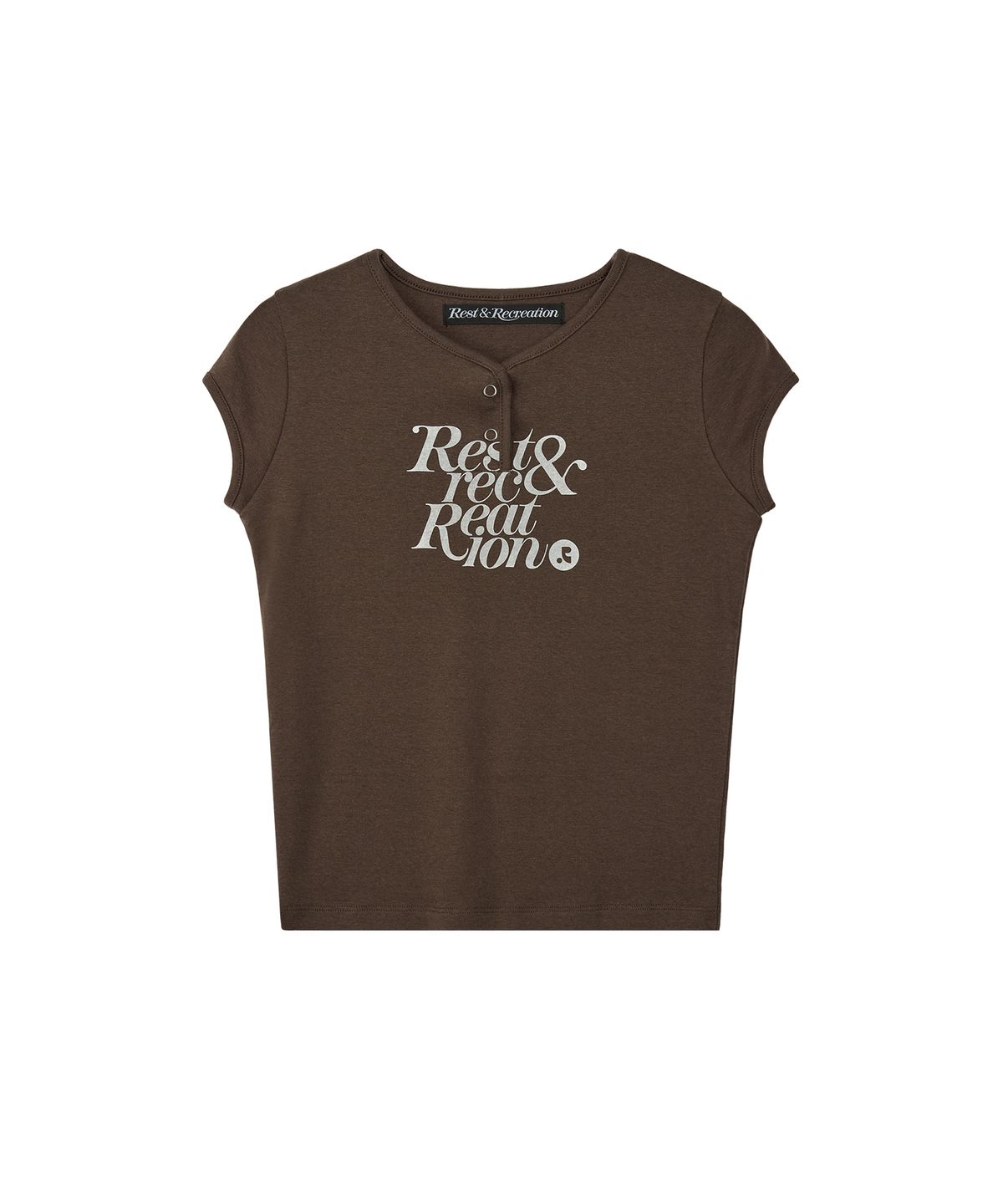 레스트앤레크레이션(REST&RECREATION) CAP SLEEVE T-SHIRT - BROWN