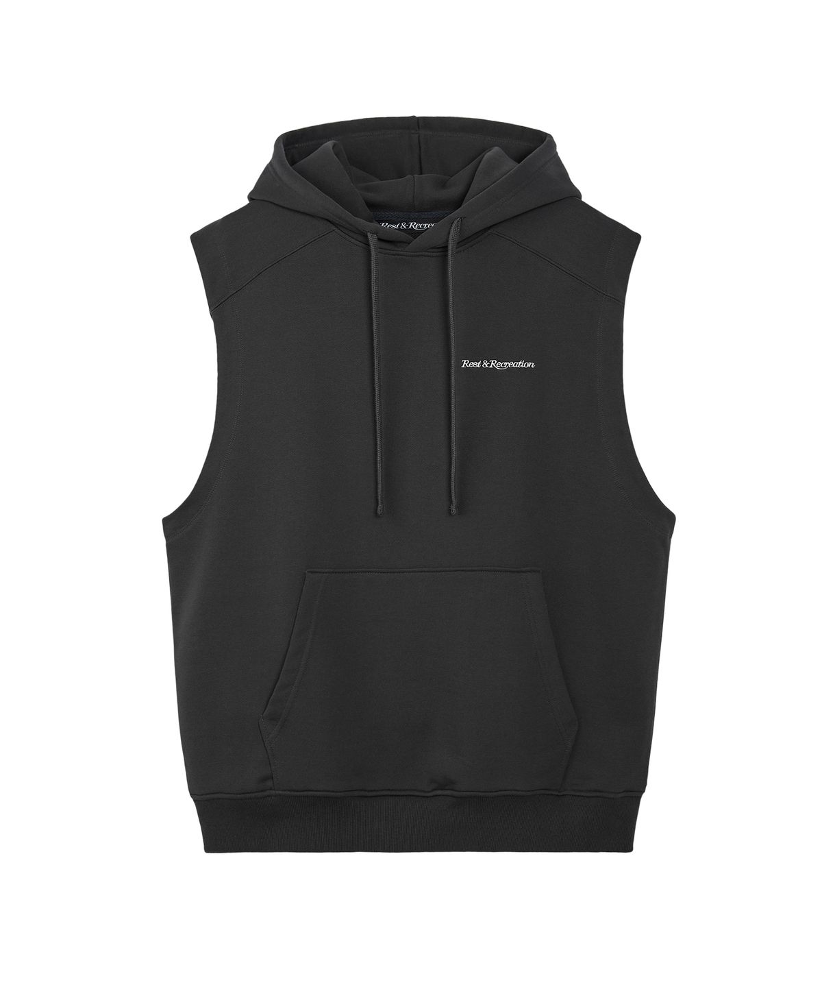 레스트앤레크레이션(REST&RECREATION) SLEEVELESS HOOD - CHARCOAL