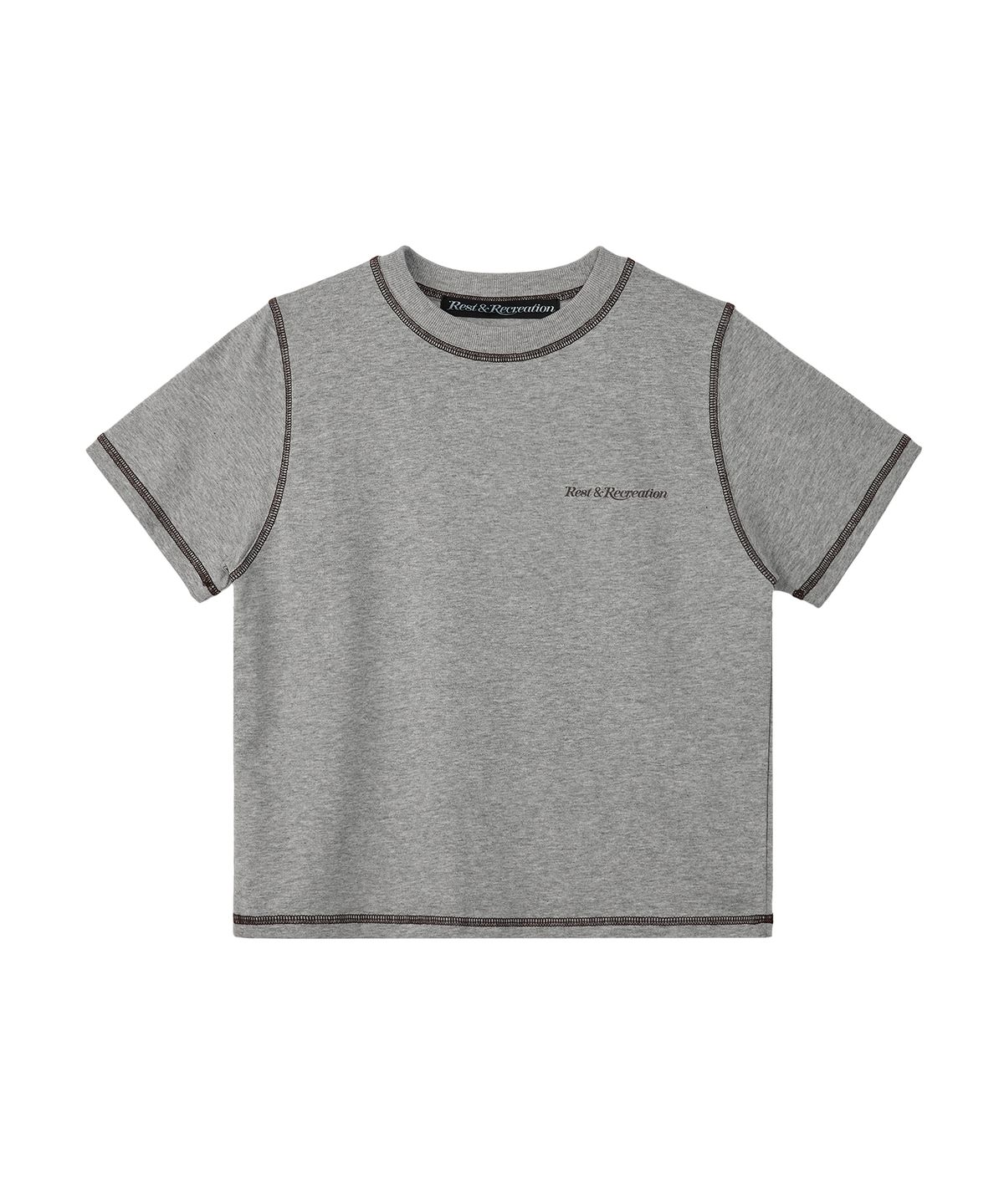레스트앤레크레이션(REST&RECREATION) COLOR STITCH T-SHIRT - GREY