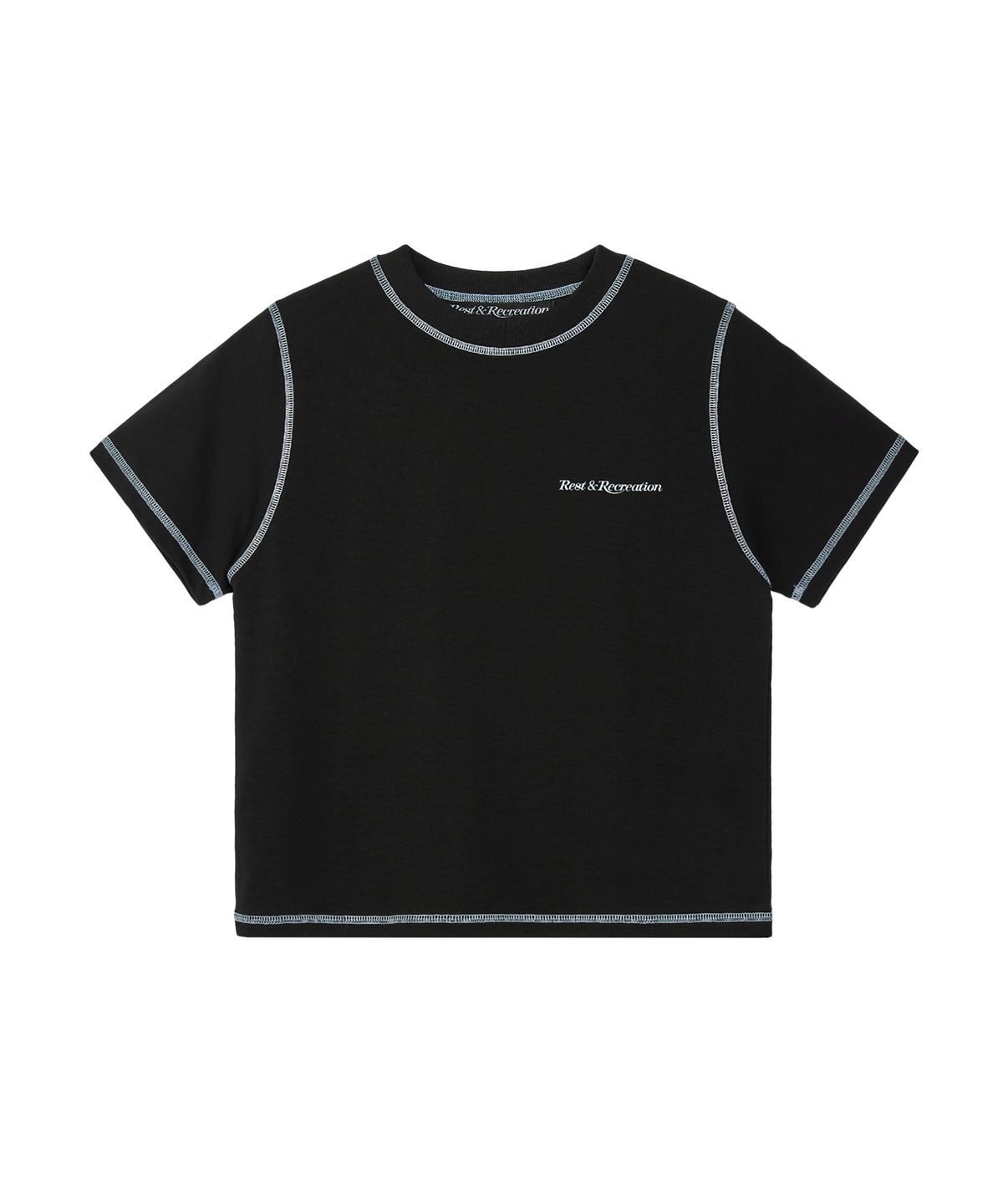 레스트앤레크레이션(REST&RECREATION) COLOR STITCH T-SHIRT - BLACK