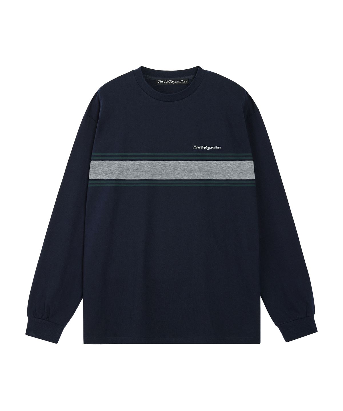 레스트앤레크레이션(REST&RECREATION) CREWNECK LONG SLEEVE T-SHIRT - NAVY