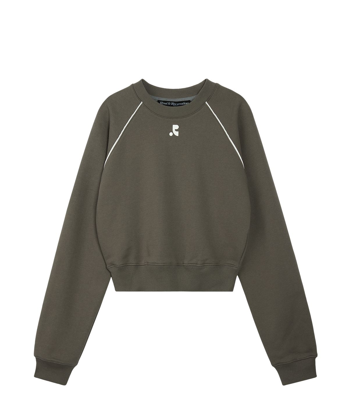 레스트앤레크레이션(REST&RECREATION) CROPPED RAGLAN SWEATSHIRT - DARK GREY