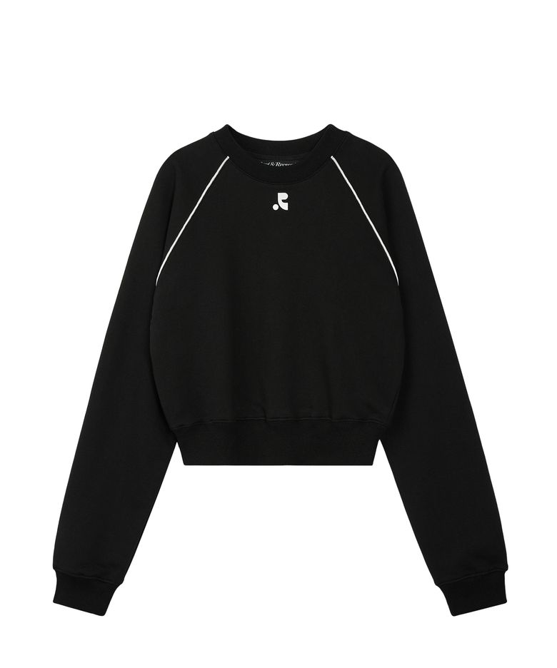 CROPPED RAGLAN SWEATSHIRT - BLACK