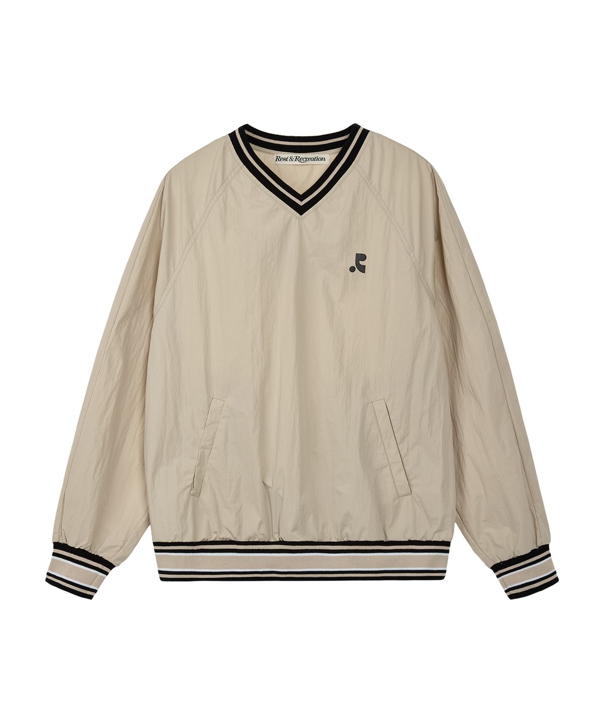 레스트앤레크레이션(REST&RECREATION) V-NECK WIND SHIRT - BEIGE