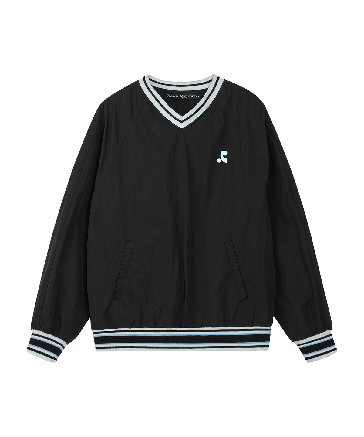 레스트앤레크레이션(REST&RECREATION) V-NECK WIND SHIRT - BLACK