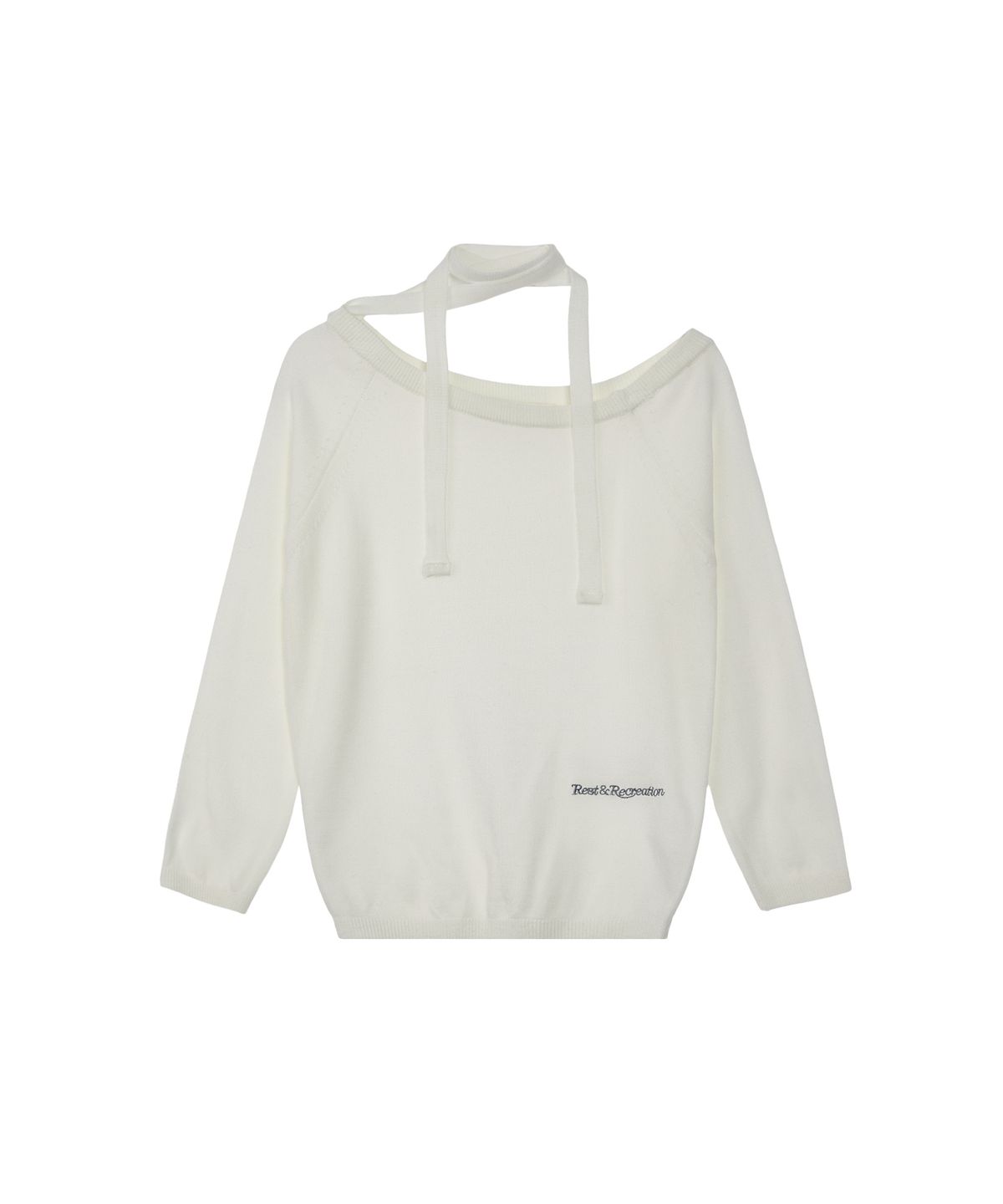 레스트앤레크레이션(REST&RECREATION) ONE-SHOULDER KNIT TOP - IVORY