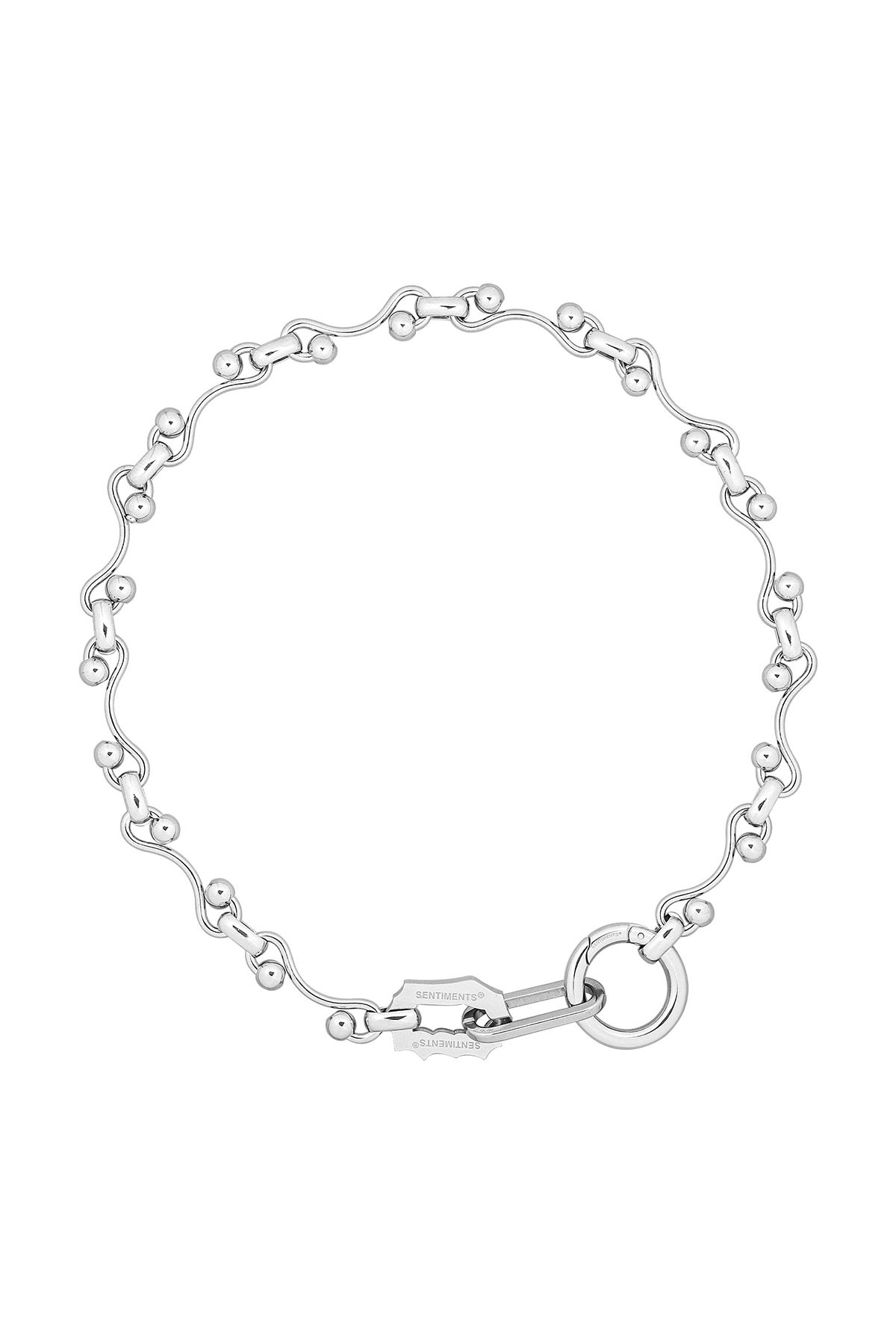 센티멍(SENTIMENTS) NO.597 [SILVER] WAVE TWO HOLD BALL NECKLACE